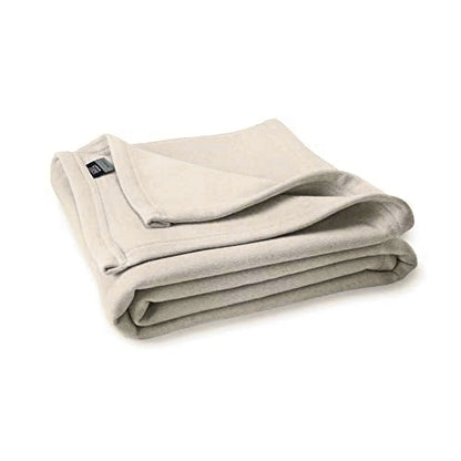 Quechee Ski Team Blanket in Oatmeal, folded