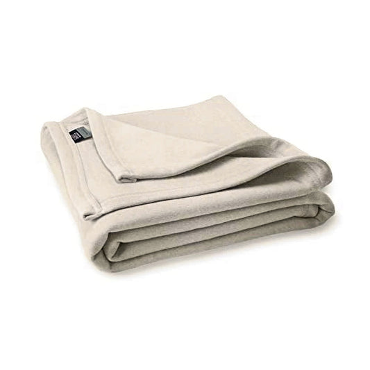 Quechee Ski Team Blanket in Oatmeal, folded